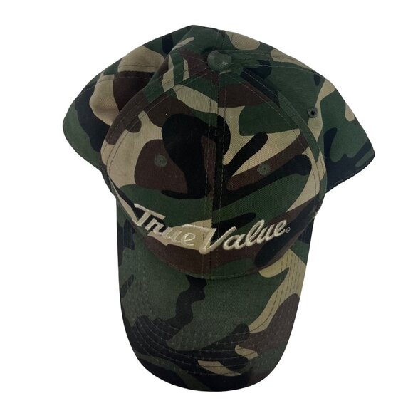 True Value Camo Baseball Cap Hat Unsex OS Green Brown Adjustable - Picture 5 of 9